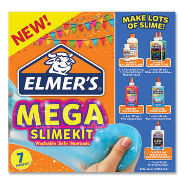 Elmer's® Mega Slime Kit, Five 5 Oz Glues, 8.75 Oz And 2.3 Oz Magical Liquid, Assorted Colors freeshipping - TVN Wholesale